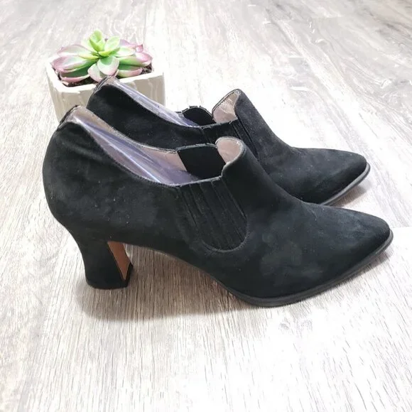 Ingledews * Vintage Black Suede Ankle Shoe Sz 7.5 - Picture 5 of 12